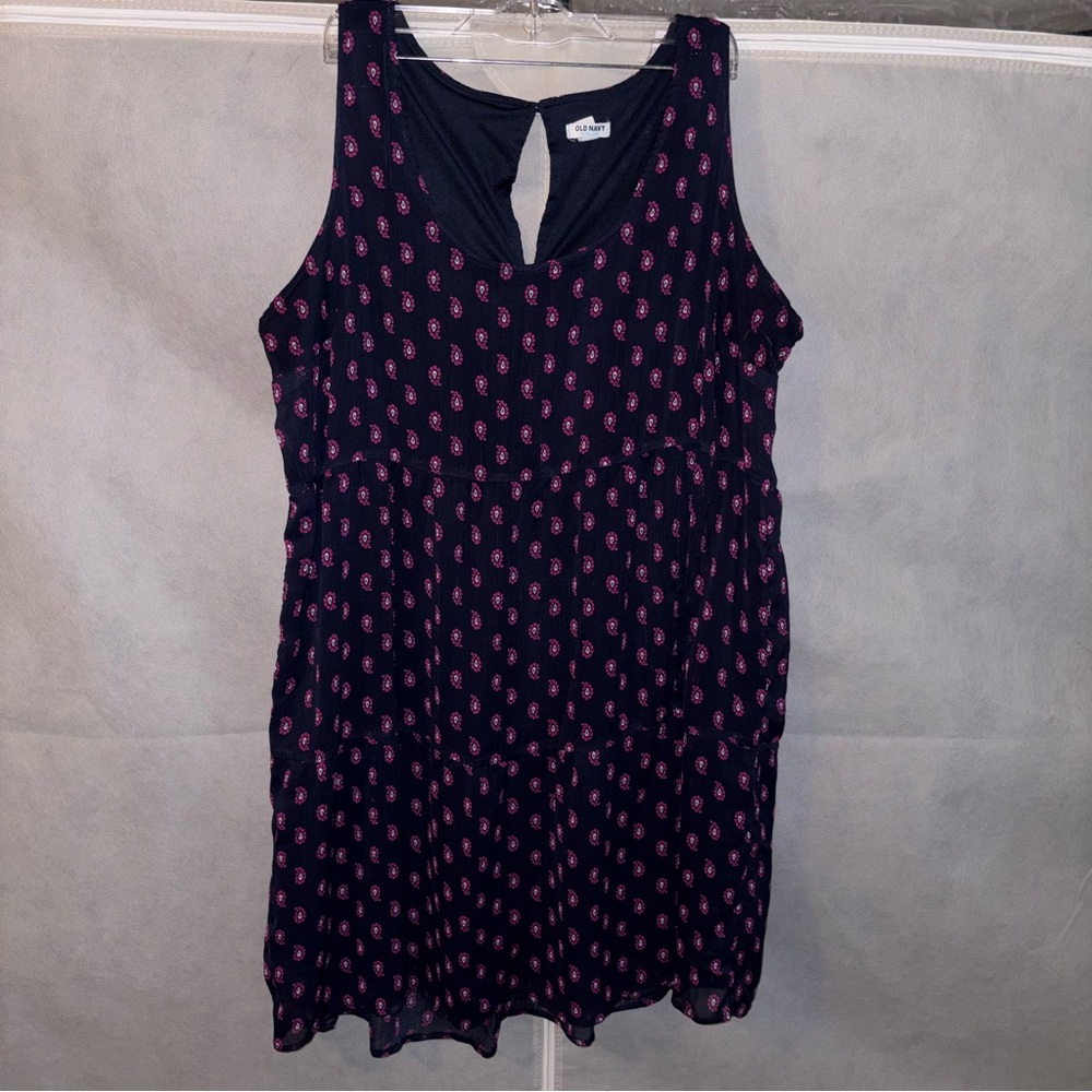 Old Navy Navy and Pink Sleeveless Sundress